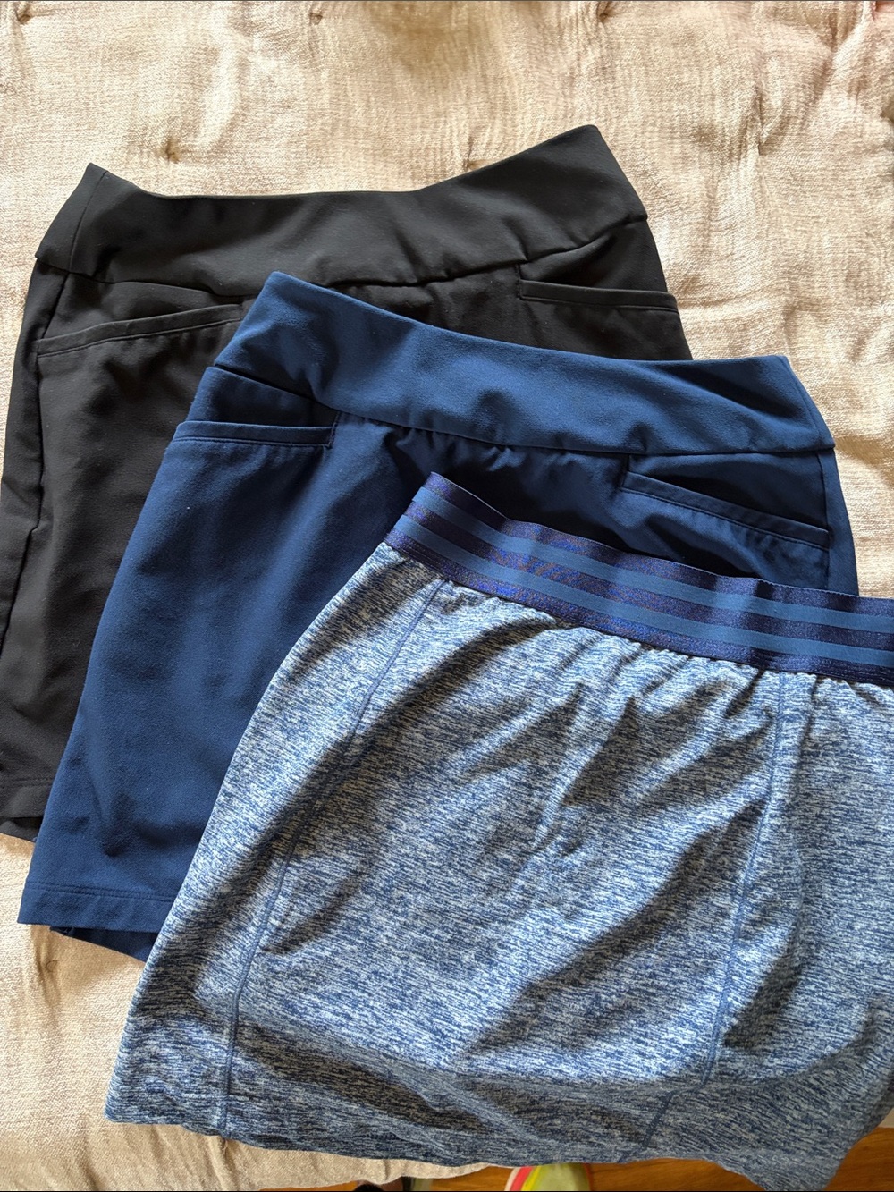 adidas Women’s Skort Set — Black, Navy, Heather Blue